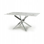 Astoria Medium 1.6m White Chrome Dining Table