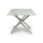 Astoria Medium 1.6m White Chrome Dining Table - Home Furniture Interiors