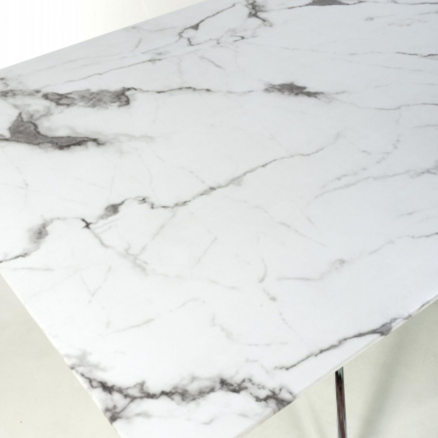 Astoria Medium 1.6m White Chrome Dining Table - Home Furniture Interiors