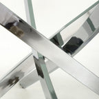 Astoria Medium 1.6m White Chrome Dining Table - Home Furniture Interiors