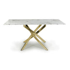Astoria Medium 1.6m White Gold Dining Table - Home Furniture Interiors