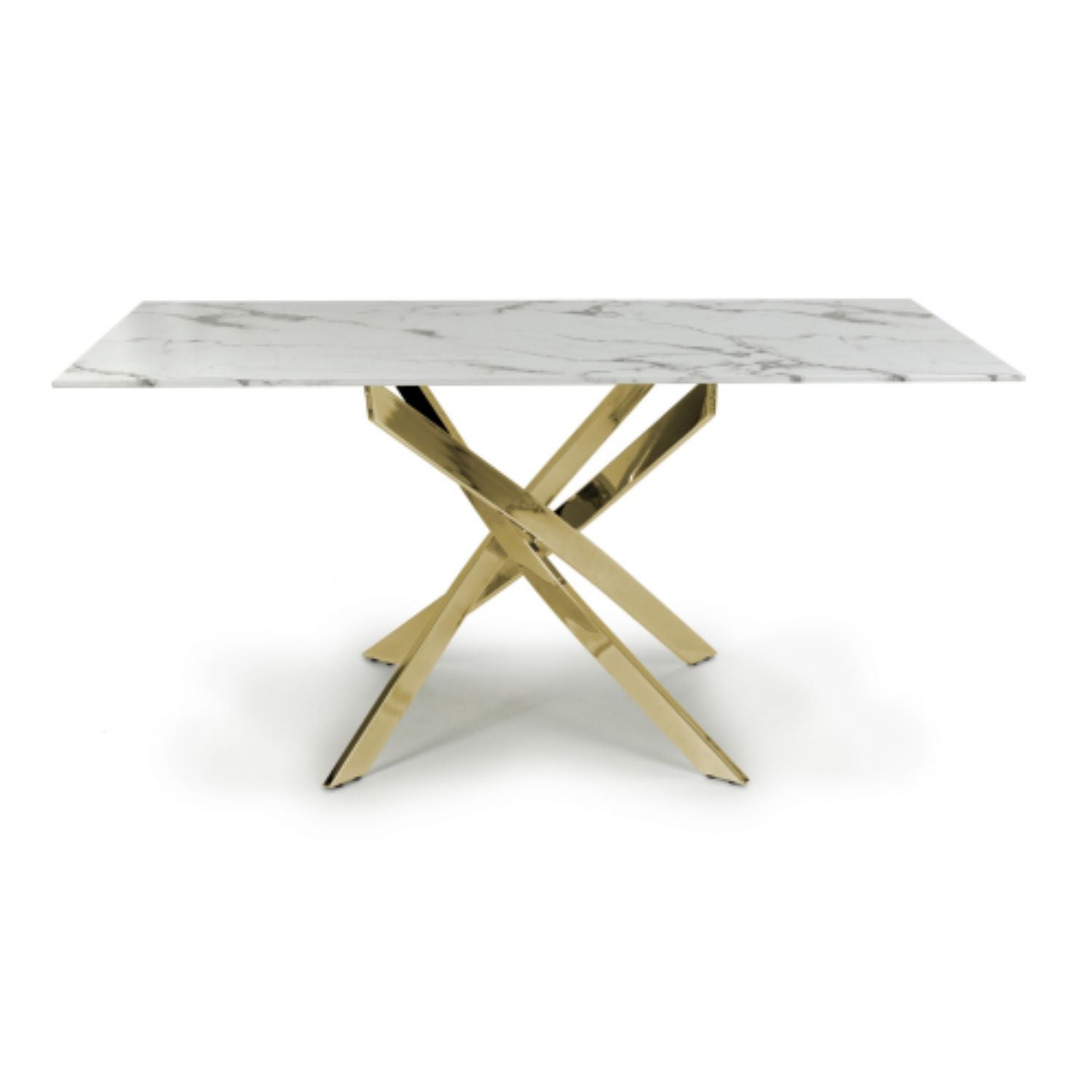 Astoria Medium 1.6m White Gold Dining Table - Home Furniture Interiors