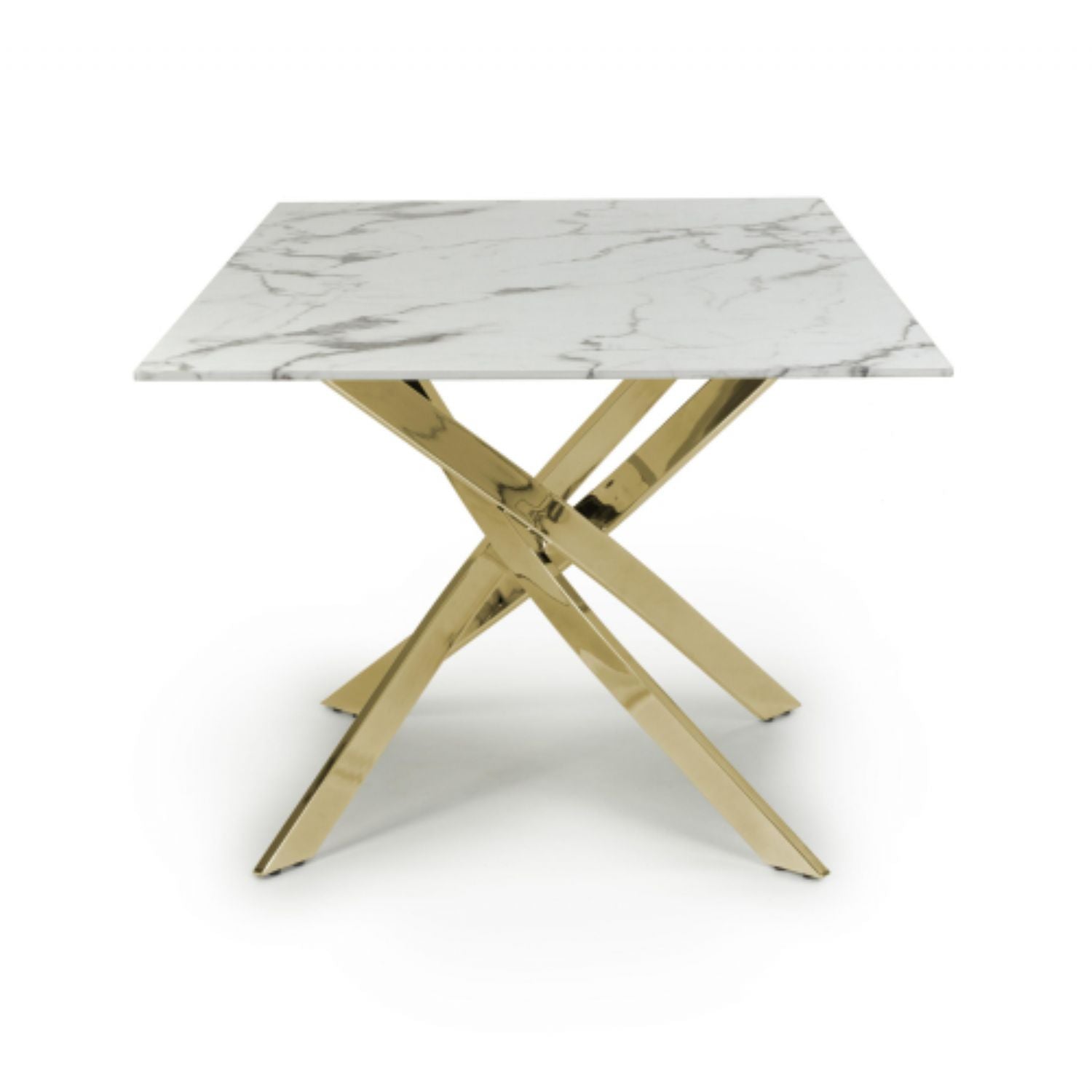 Astoria Medium 1.6m White Gold Dining Table - Home Furniture Interiors
