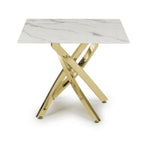 Astoria Square White Gold End Table - Home Furniture Interiors