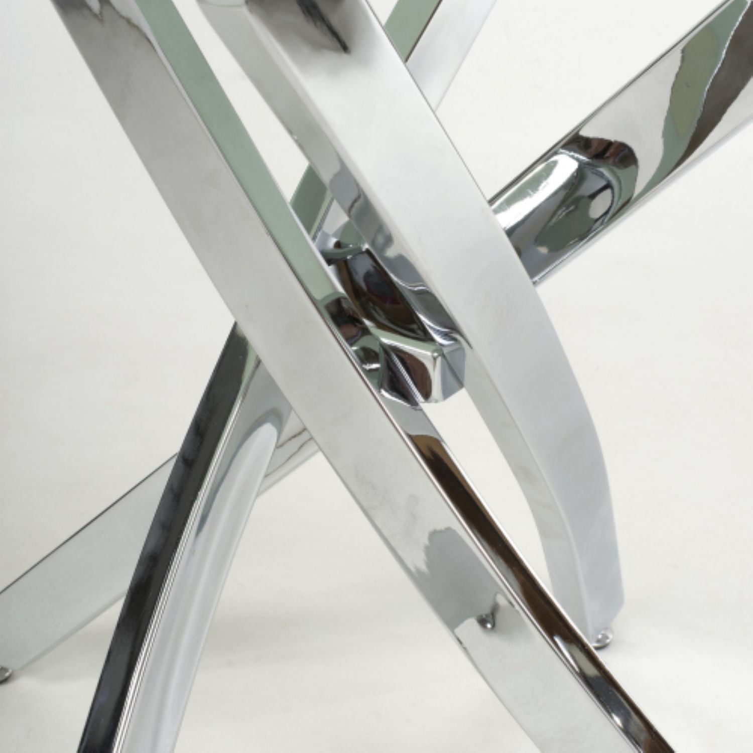 White and Grey Marble Effect Square End Table Chrome Base - Home Furniture Interiors