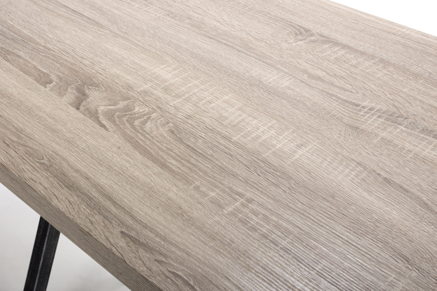 Oak Top Bar Table with Black Cross Metal Legs - Home Furniture Interiors