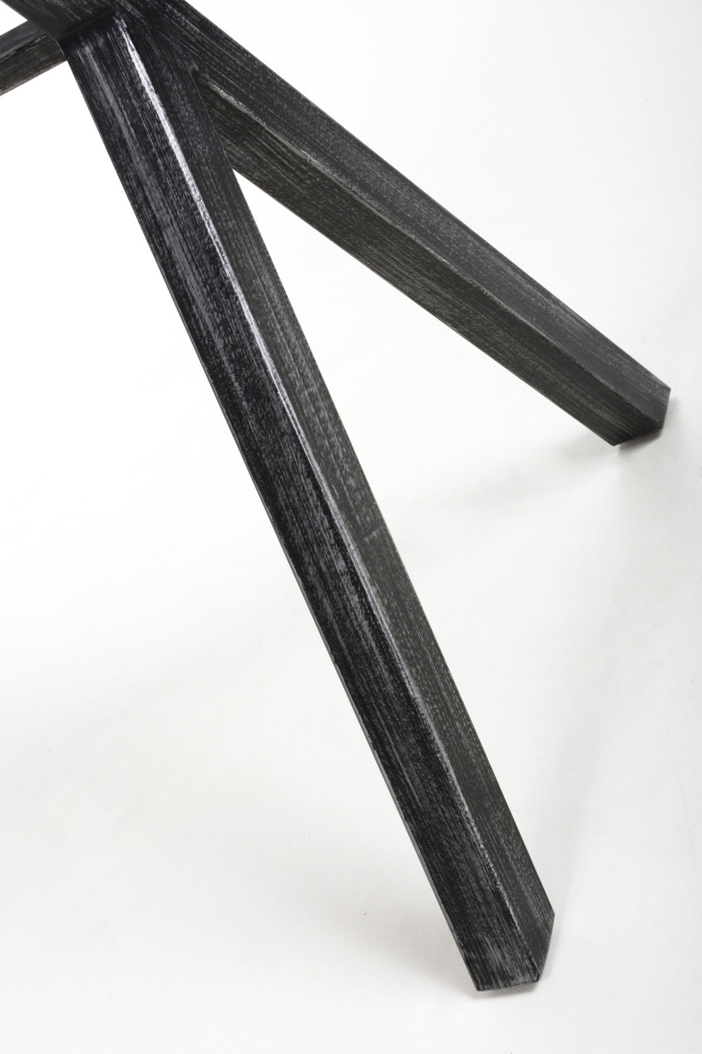 Oak Top Bar Table with Black Cross Metal Legs - Home Furniture Interiors