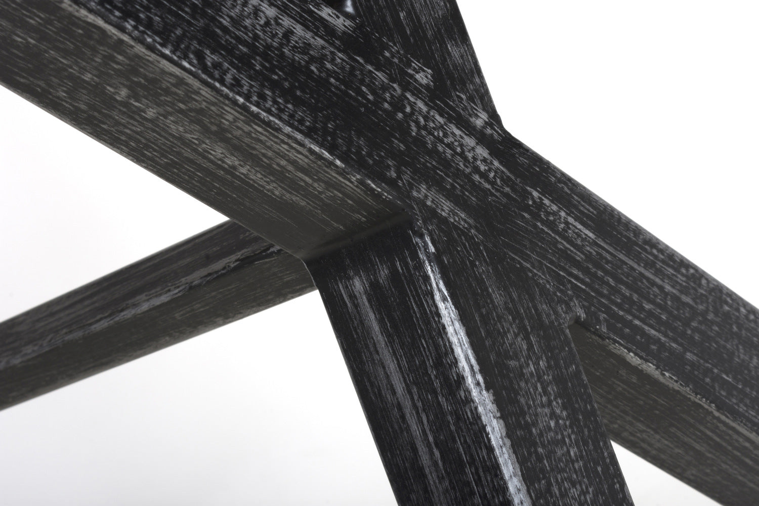 Oak Top Bar Table with Black Cross Metal Legs - Home Furniture Interiors
