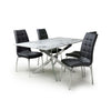 Astoria 1.6m White And 4 Jenner Black with Silver legs Dining Set