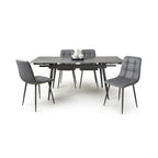 Grey Marble Effect 1.6m Extending Dining Set with 4 Chairs - Home Furniture Interiors