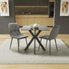 Grey Marble Effect 80cm Dining Set with 2 Grey Chairs