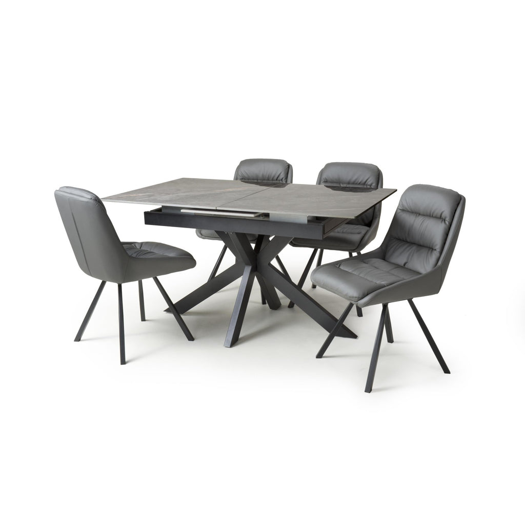Tokyo Extender Grey and 4 Arnhem Grey Dining Set - Home Furniture Interiors