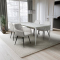 White Gloss 1.6m Dining Set with 4 White Chairs