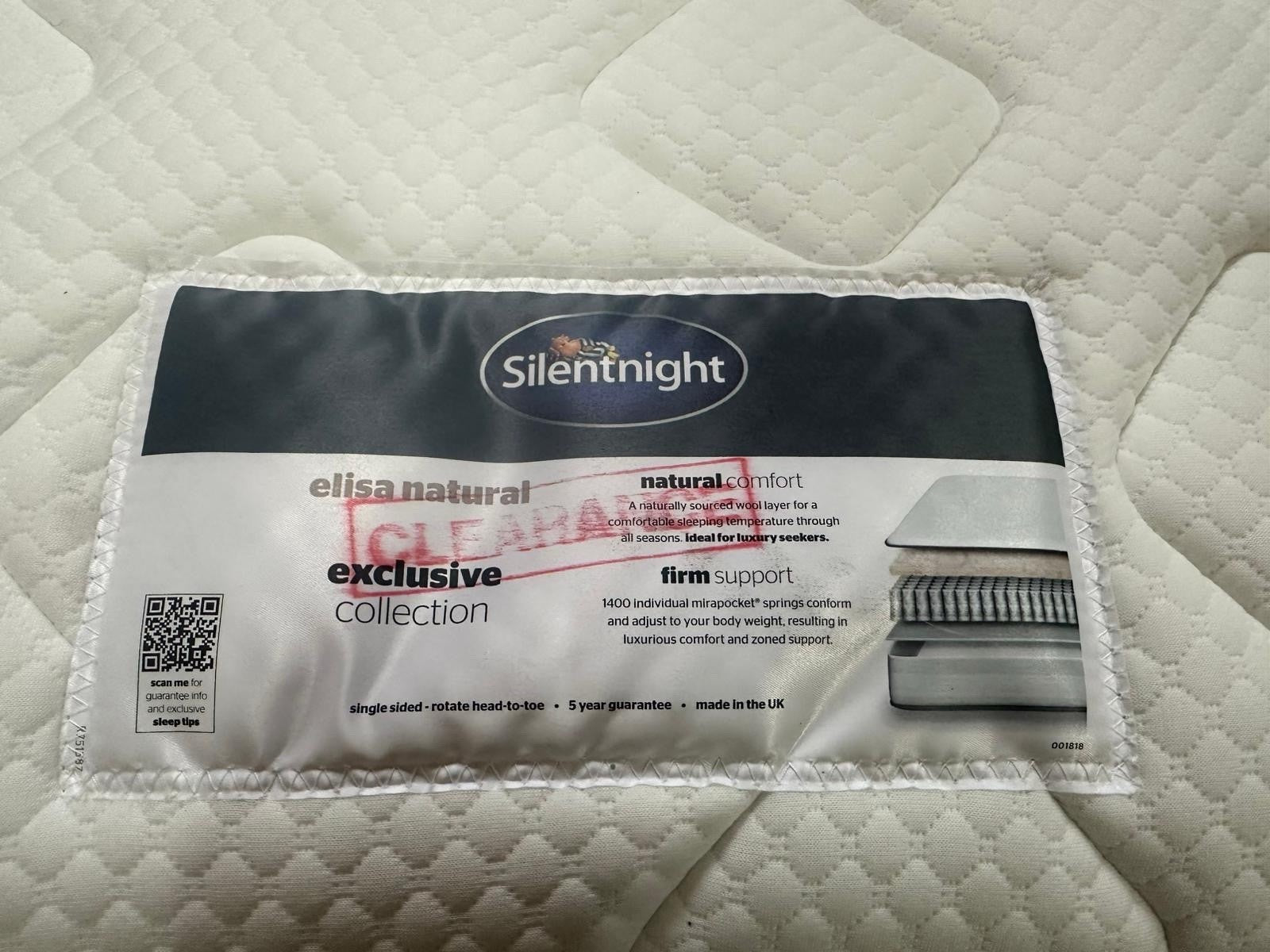 Silentnight Elisa Natural 1400 Pocket Firm 4ft 6 Double Mattress - RRP £899 B
