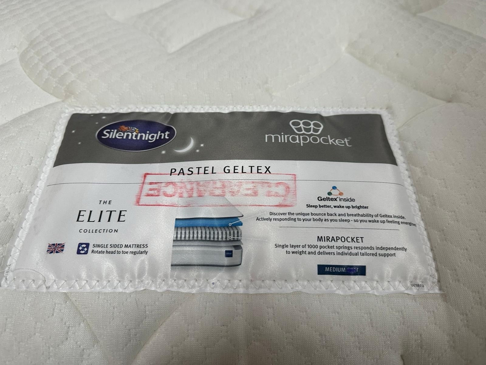 Silentnight Pastel Geltex 4FT 6 Double Mattress RRP £1299 B