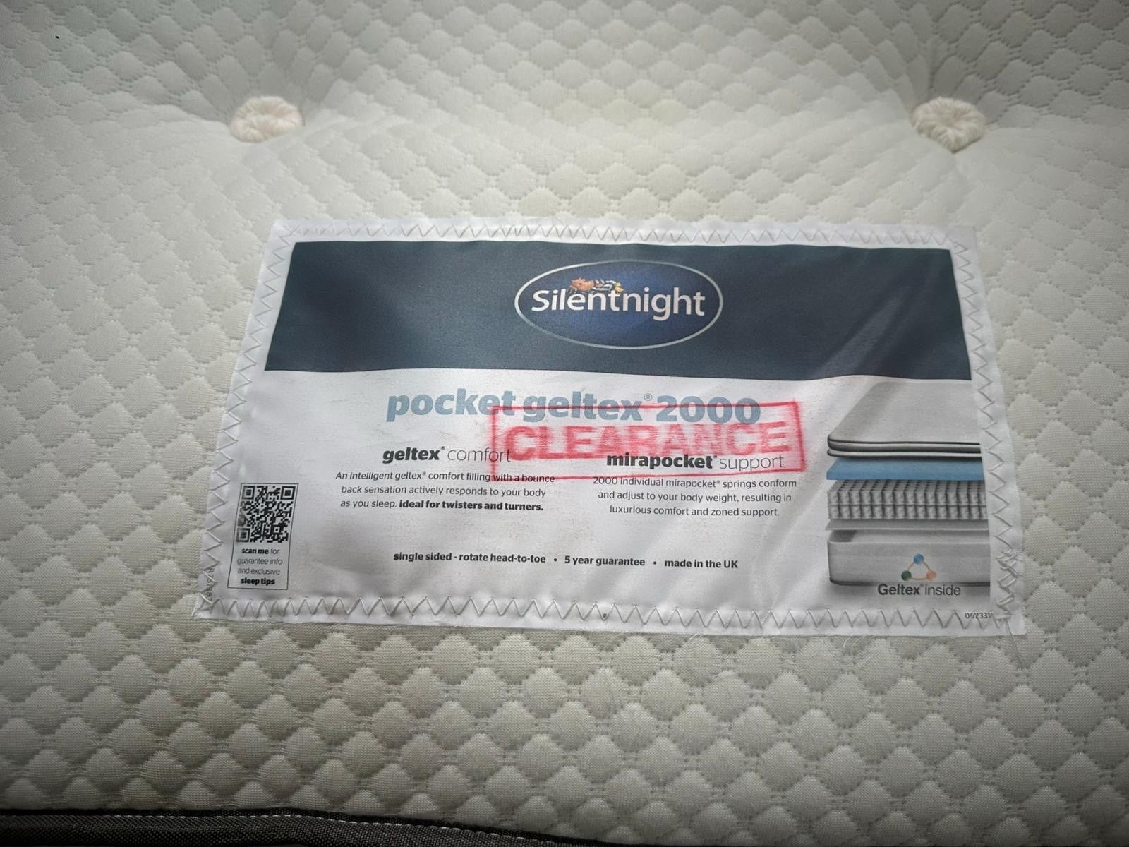 Silentnight Geltex 2000 BoxTop 5FT Kingsize Mattress RRP £1299 - Home Furniture Interiors