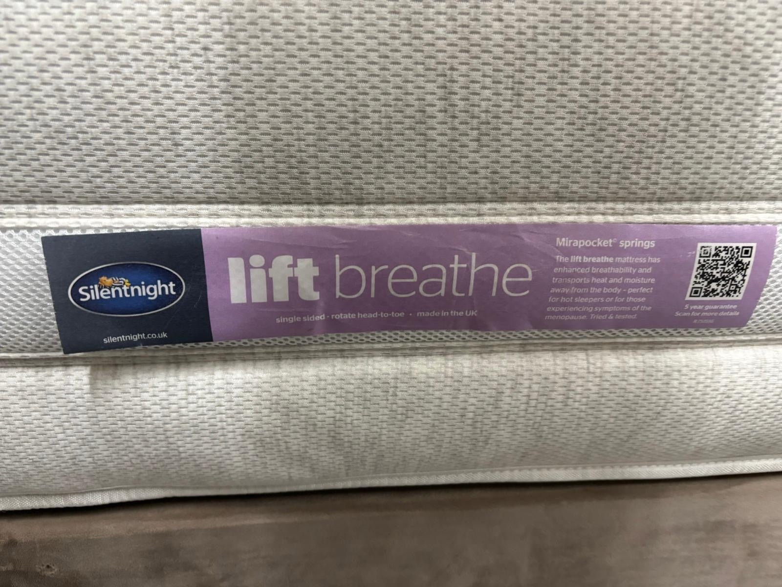 Silentnight Lift Breathe 1600 Pocket Mattress Kingsize 5FT RRP £1199 B - Home Furniture Interiors
