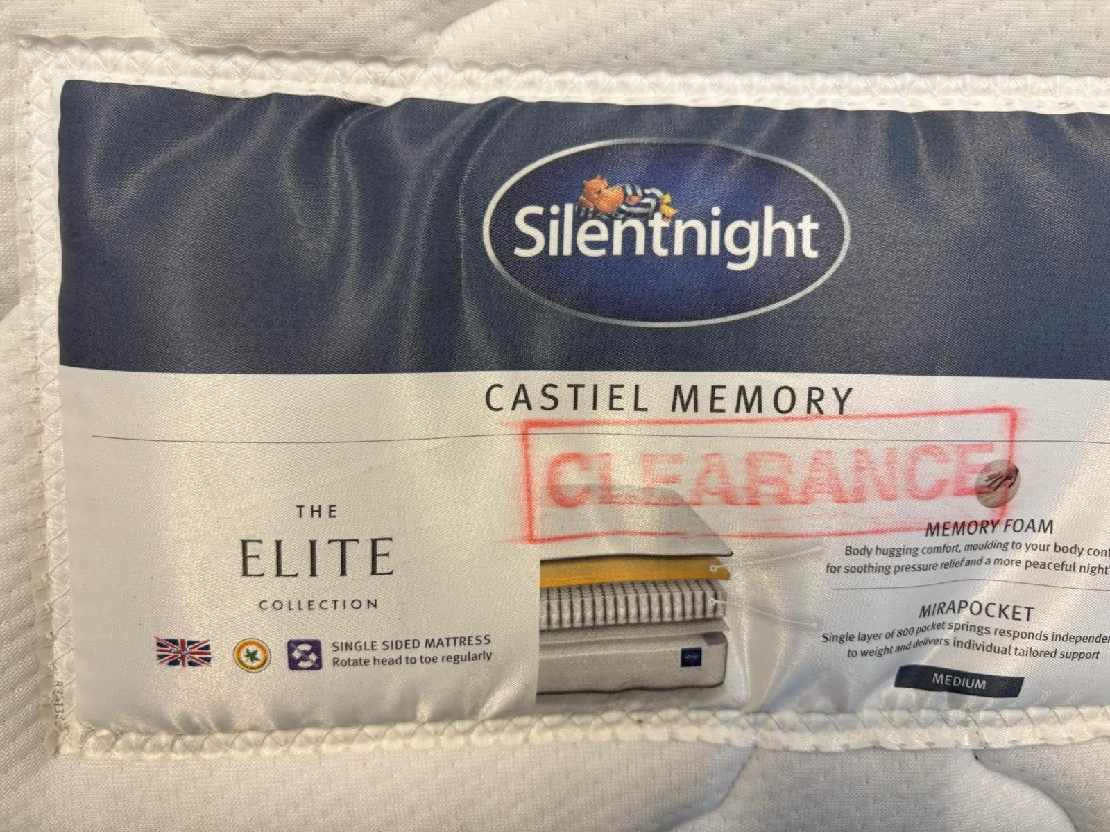 Silentnight Memory Castiel Mattress 5FT Kingsize 800 Pocket RRP £599 - Home Furniture Interiors