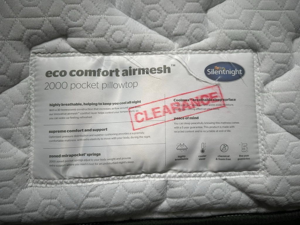 SilentNight Eco Comfort 2000 Pocket Pillow Top 6FT RRP £1199 Best Price Online - Home Furniture Interiors