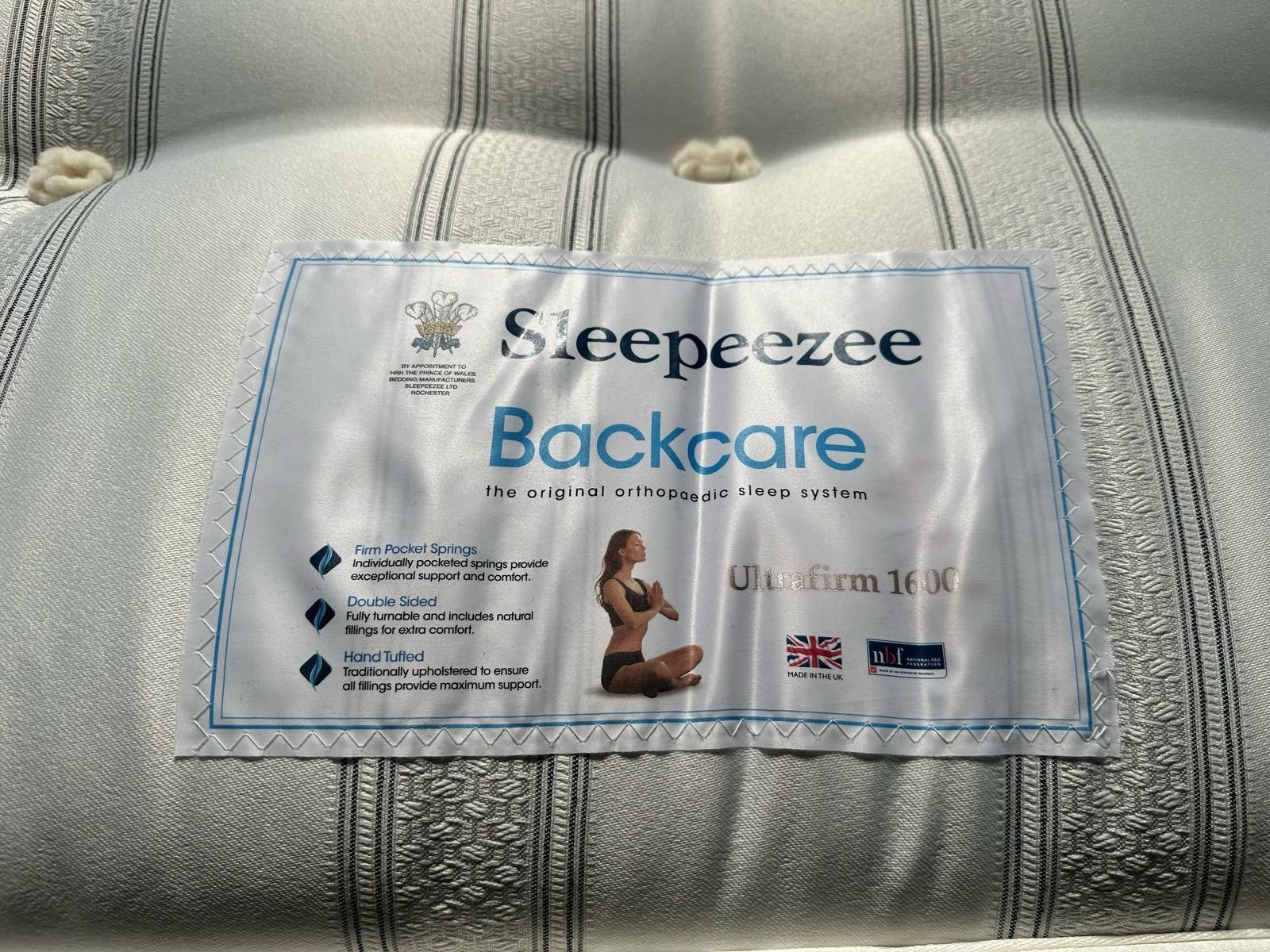 Sleepeezee Backcare Ultra Firm 1600 5ft Kingsize Mattress  - RRP £899 B - Home Furniture Interiors