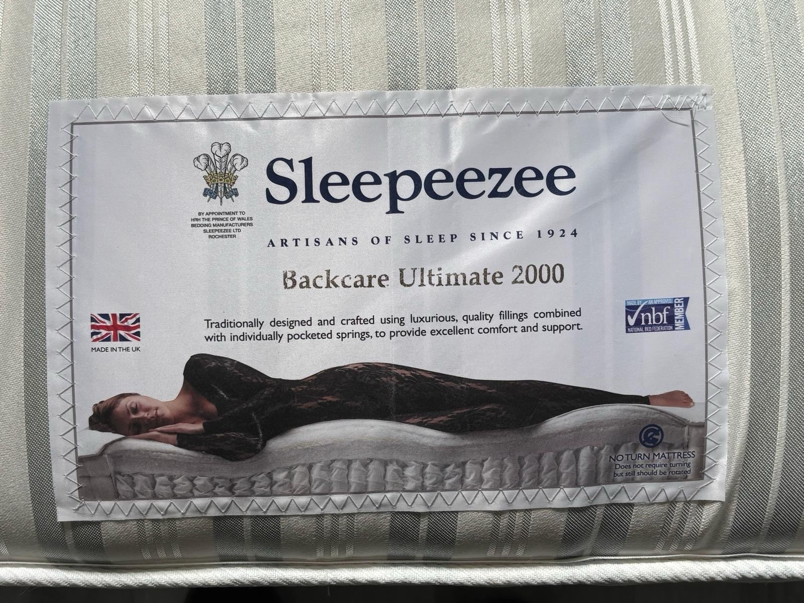 Sleepeezee Ultimate 2000 Backcare Mattress 6FT SuperKing - RRP £1399 - Home Furniture Interiors