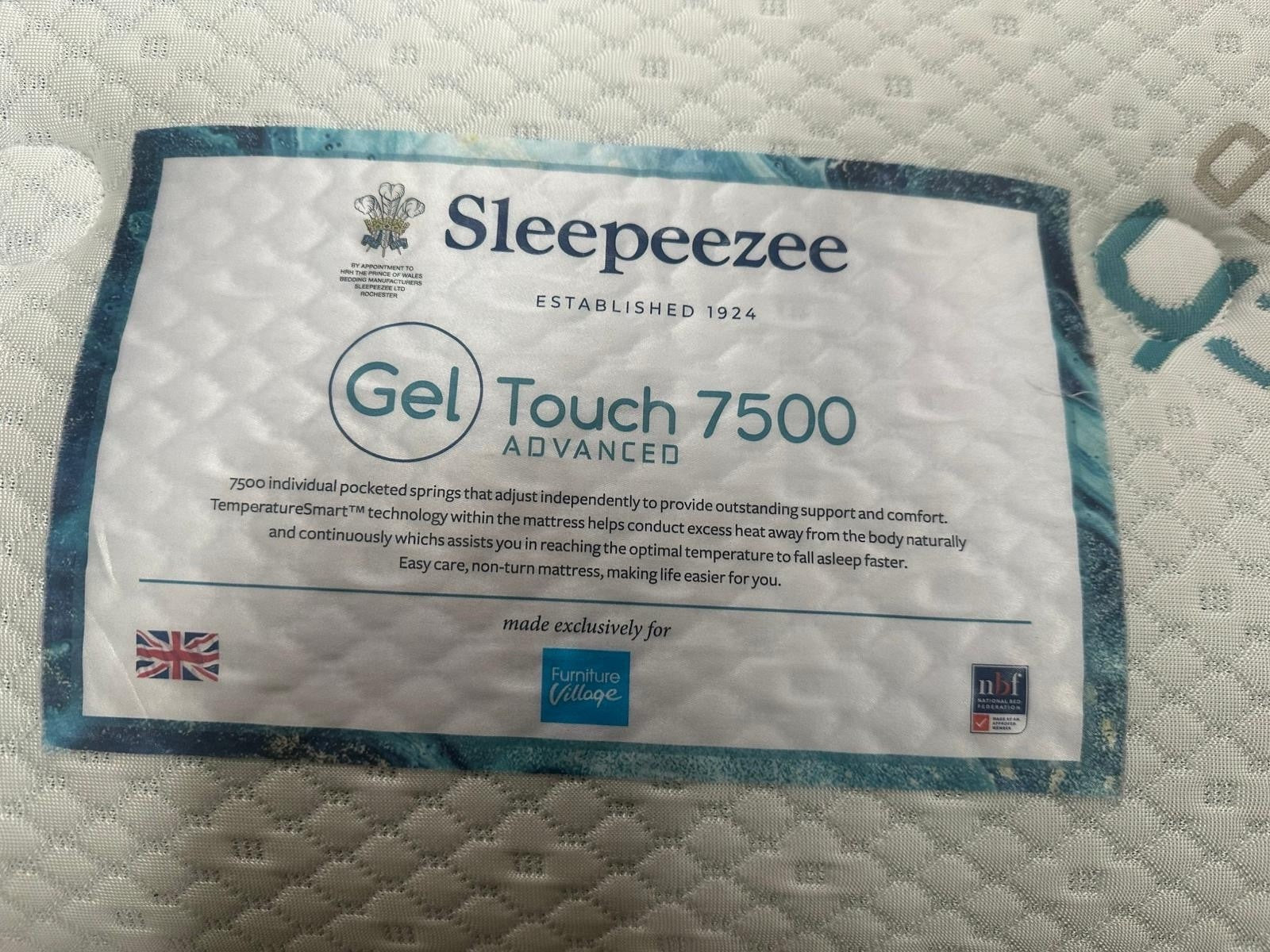 Sleepeezee Gel Touch / SensaGel 7500 / 9000 6FT Superking RRP £3199 B - Home Furniture Interiors