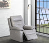 Grey Leather Electric Power Recliner with USB Charger