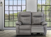 Grey Leather Electric Power Recliner Sofa 2 Seater