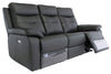 Charcoal Leather 3 Seater Electric Power Recliner Sofa