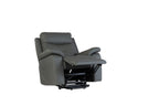 Charcoal Leather Upholstered Electric Power Recliner - Home Furniture Interiors