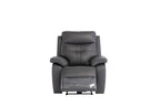 Charcoal Leather Upholstered Electric Power Recliner - Home Furniture Interiors