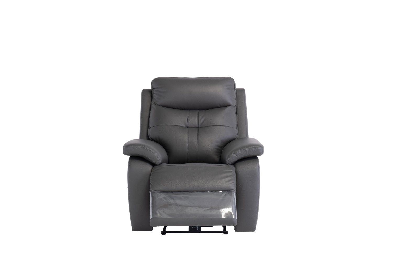 Charcoal Leather Upholstered Electric Power Recliner - Home Furniture Interiors
