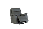 Charcoal Leather Upholstered Electric Power Recliner - Home Furniture Interiors