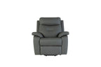 Charcoal Leather Upholstered Electric Power Recliner - Home Furniture Interiors