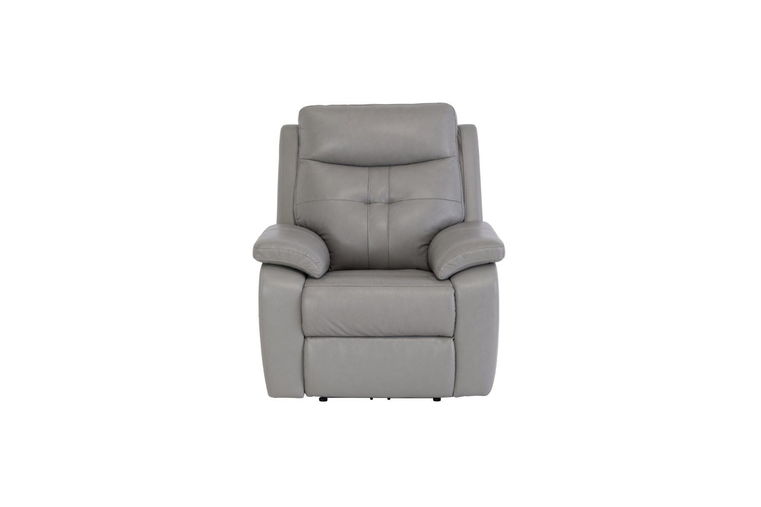 Grey Leather Electric Power Recliner with USB Charger - Home Furniture Interiors