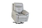 Grey Leather Electric Power Recliner with USB Charger - Home Furniture Interiors