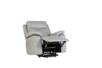 Grey Leather Electric Power Recliner with USB Charger - Home Furniture Interiors