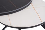 Black and White Marble Effect Round Nest of 2 Coffee Tables - Home Furniture Interiors