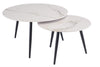 Gold Stone Marble Effect Round Nest of 2 Coffee Tables