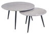 Grey Stone Marble Effect Round Nest of 2 Coffee Tables