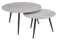 Grey Stone Marble Effect Round Nest of 2 Coffee Tables