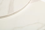 White Marble Effect Chrome Round Nest of 2 Coffee Tables - Home Furniture Interiors