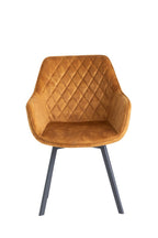 Antique Gold Velvet Swivel Dining Chair Black Metal Legs - Home Furniture Interiors