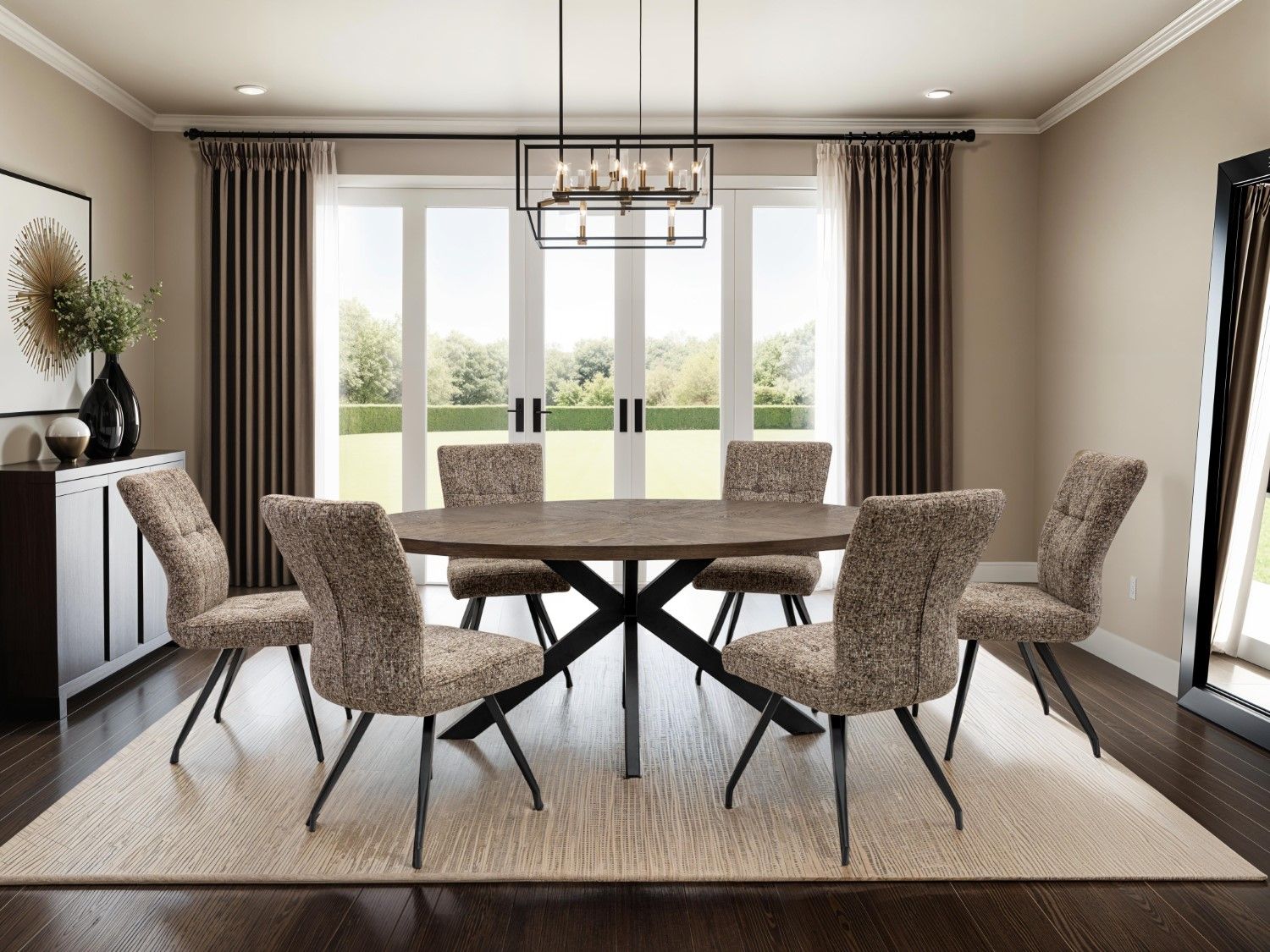 ARABELLA DINING CHAIR SABLE NATURAL MIX FABRIC