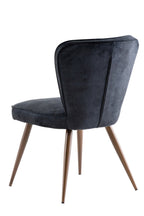 Black Velvet Curved Back Dining Chair Brushed Brass Legs - Home Furniture Interiors