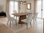 CHELSEA DINING CHAIR NATURAL YARN BROWN LEG