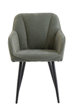 Green Textured Fabric Vertical Stitched Dining Chair - Home Furniture Interiors