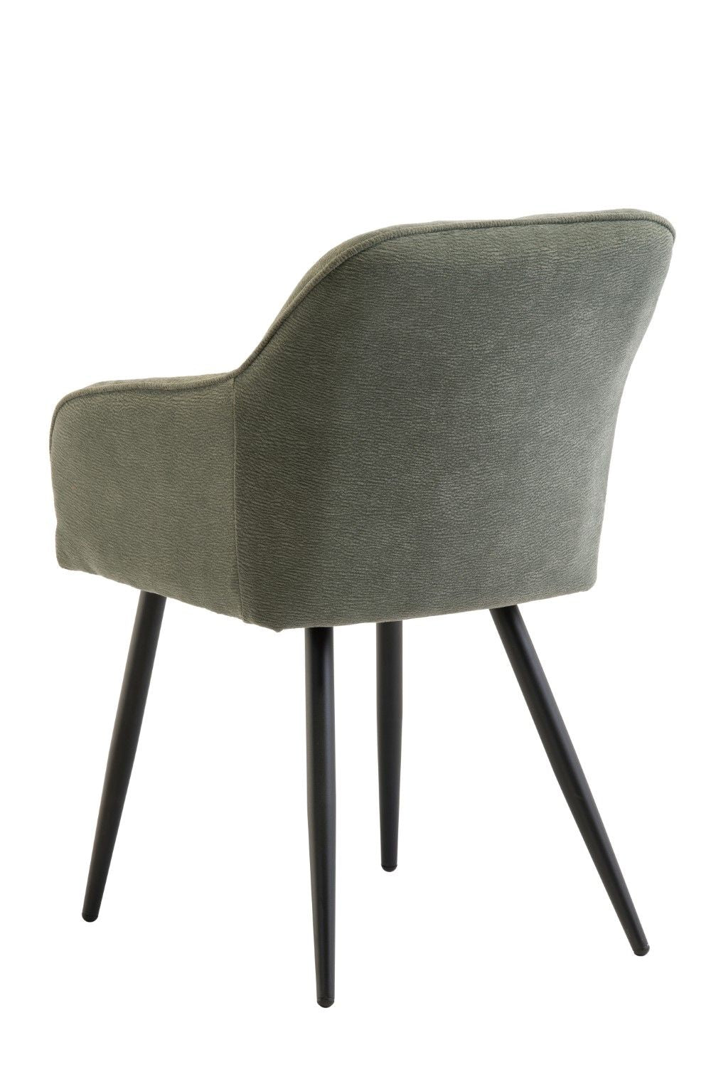 Green Textured Fabric Vertical Stitched Dining Chair - Home Furniture Interiors