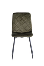 Green Velvet Dining Chair Curved Diamond Stitched Back - Home Furniture Interiors