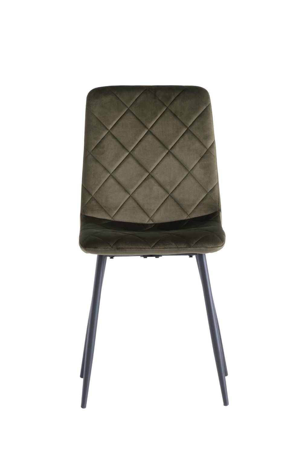 Green Velvet Dining Chair Curved Diamond Stitched Back - Home Furniture Interiors